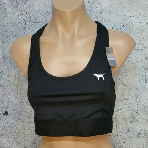 Nwt black Victoria's Secret PINK sports bra size L